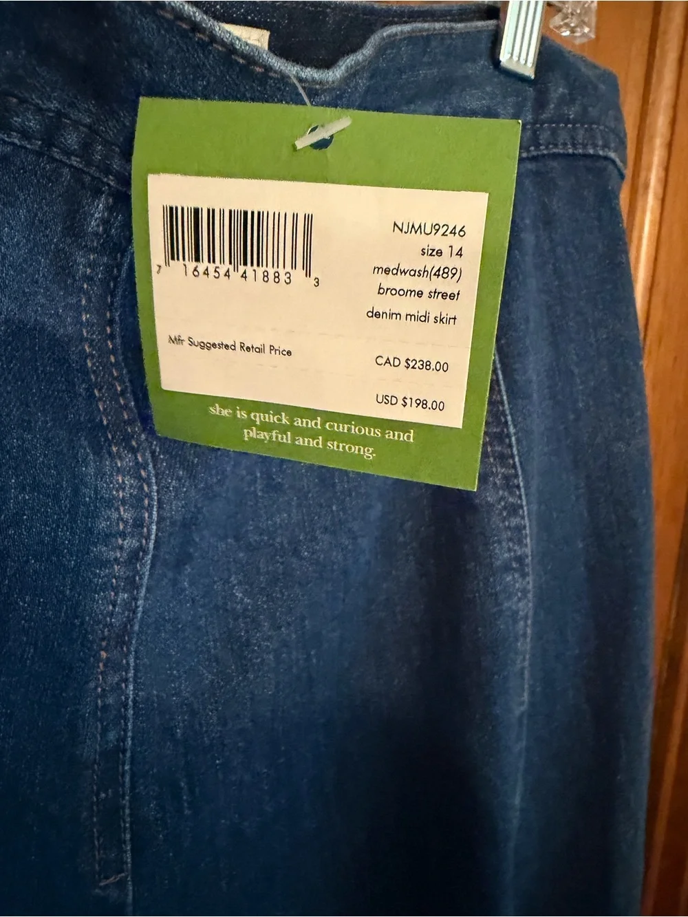 kate spade Indigo Denim Panel Midi Skirt